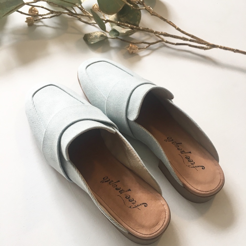 Free People • denim loafer mules - Picture 4 of 5